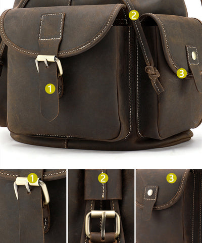 Mochila de Cuero Premium Impermeable con Gran Capacidad para Hombre - Image 10
