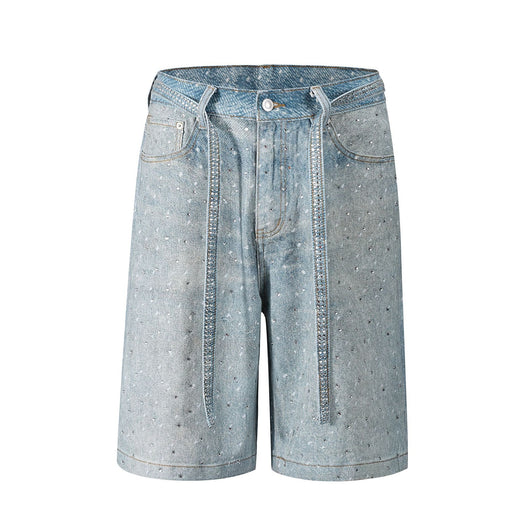 Shorts de Mezclilla con Cinturón Brillante Estilo Ins - Image 11