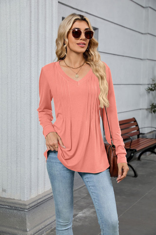 Blusa Suelta de Rayas con Mangas Largas para Mujer - Image 18