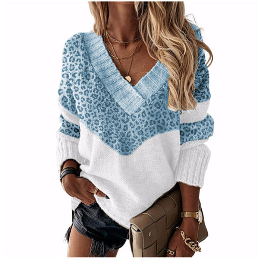 Suéter de Rayas con Estampado de Leopardo - Colección Otoño Invierno - Image 7