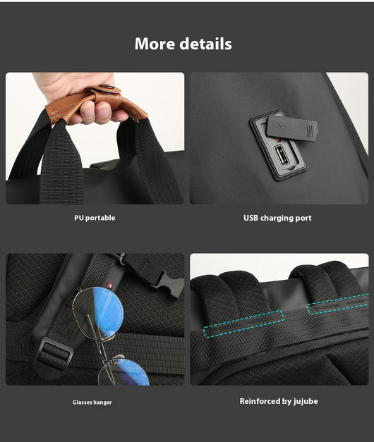 Mochila de Viaje con Cierre Lateral - Diseño Ergonómico para Commute y Aventuras - Image 16