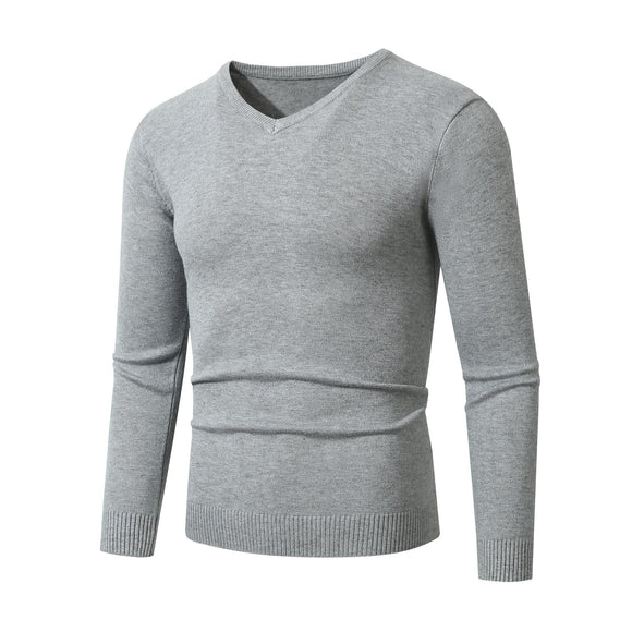 Suéter Base Layer Cuello V Manga Larga Estilo Europeo