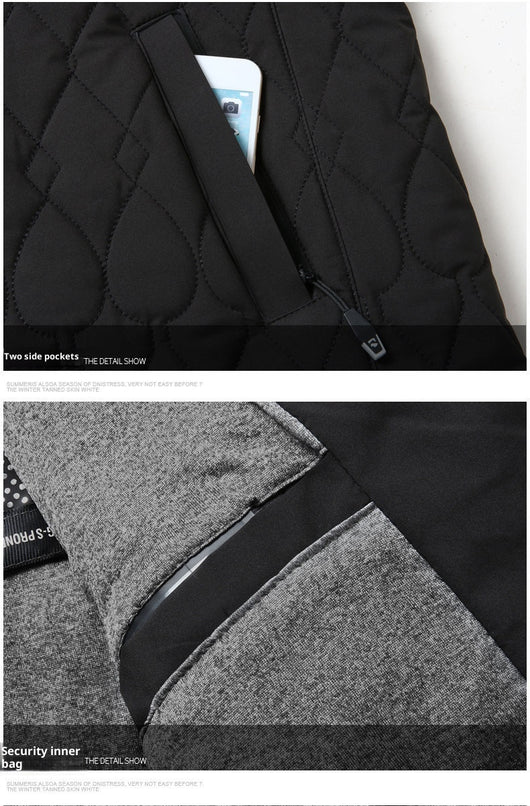 Chaqueta Acolchada de Negocios con Diseño Geométrico para Hombre - Image 29