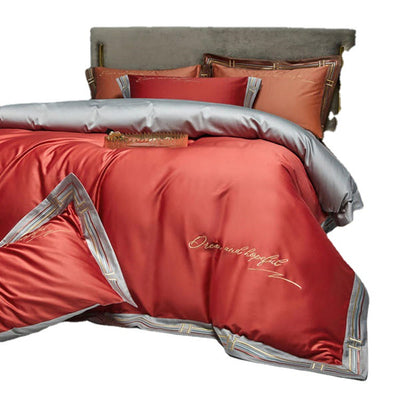 Juego de Cama Satén de Algodón Puro con Bordado - 4 Piezas Premium - Image 25