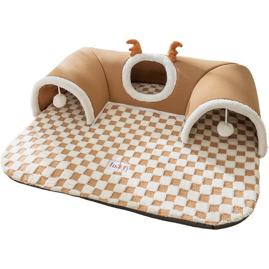 Túnel Escondite y Cama 2 en 1 para Gatos - Image 6