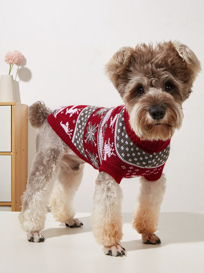 Suéter Navideño Tejido para Mascotas con Diseño de Reno - Image 9