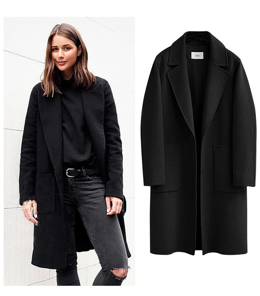 Abrigo Reversible de Lana para Mujer Otoño e Invierno - Image 12