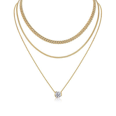 Collar de Plata 925 Doble Cadena Clavícula Estilo Europeo y Americano - Image 3