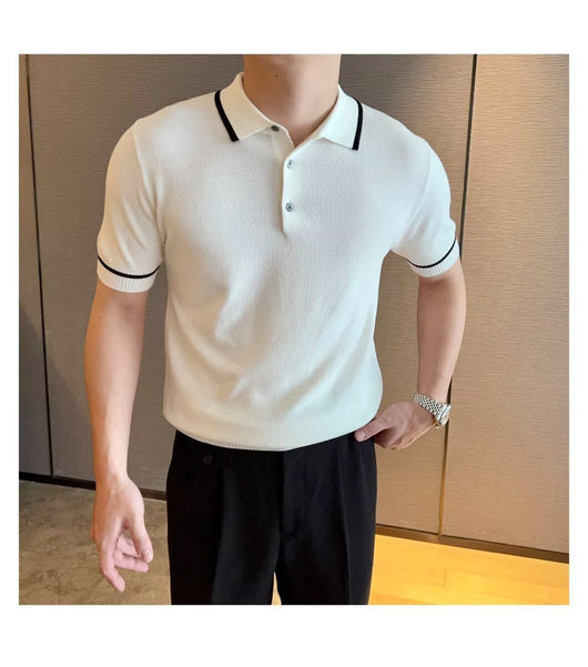 Camisa Suelta de Punto Casual para Hombre - Manga Corta Cómoda - Image 16