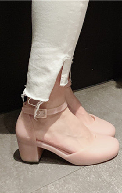 Sandalias de Tacón Medio con Suela Suave y Material PVC Flexible para Mujer - Image 15