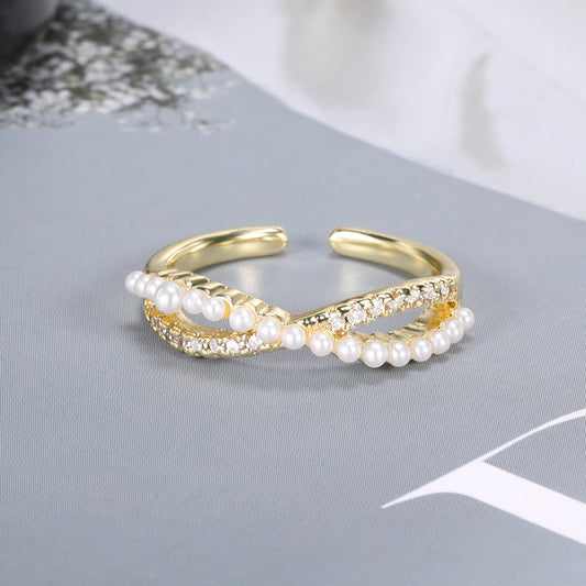 Anillo de Dedo Índice Perla Temperamento para Mujer