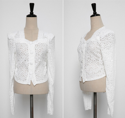 Conjunto Falda Alta de Encaje Hueco y Blusa - Dos Piezas - Image 13