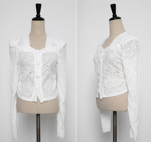 Conjunto Falda Alta de Encaje Hueco y Blusa - Dos Piezas - Image 13