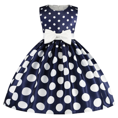 Vestido Infantil con Estampado Irregular y Lazo Festivo - Image 21