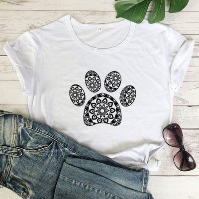 Camiseta Suelta Estampado Huellas Animales para Hombre y Mujer - Image 8