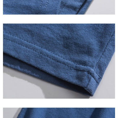 Camiseta Hombre Estilo Retro Japonés con Hombros Caídos y Estampado de Letras - Image 16