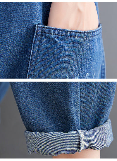 Overol Denim Suelto Retro Casual para Mujer - Image 12