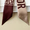 Silk Scarf Arm Bag Ribbon Thin Narrow Long Hair Band Decoration Small Scarf Coffee Brown Letters