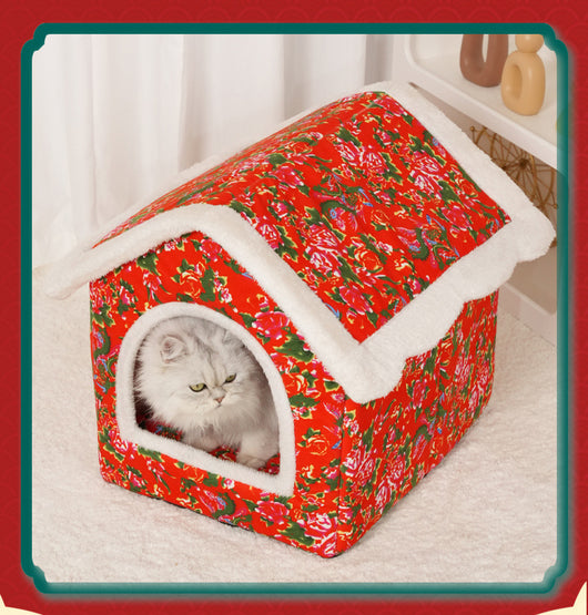 Casa Cálida para Gatos Estilo Chino - Refugio Cerrado para Todas las Estaciones - Image 10