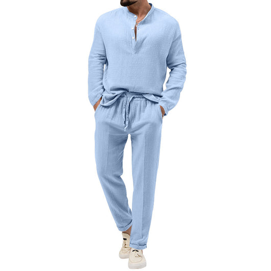 Traje Casual de Manga Larga en Colores Sólidos para Hombre - Image 3