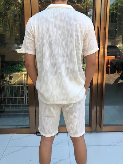 Conjunto Deportivo Hombre: Camiseta y Shorts con Patrón Onda Transpirable - Image 10