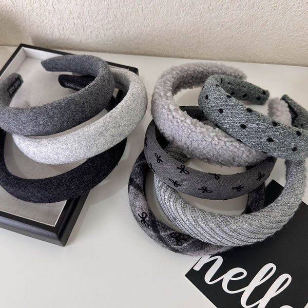 Diadema Tejida Retro Francesa con Lunares para Mujer