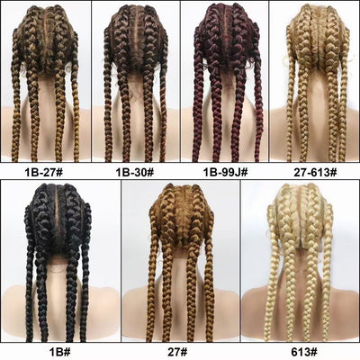 Peluca Sintética con Encaje Frontal de Cuatro Trenzas - Image 13