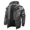 Chaqueta de Cuero PU Estilo Motociclista para Hombre