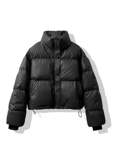 Chaqueta Acolchada de Cuero PU sin Lavado - Abrigo Corto Grueso para Mujer - Image 7