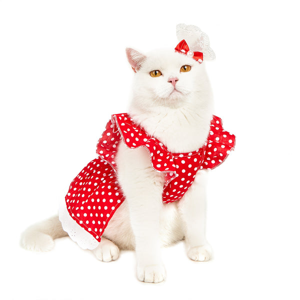 Vestido Princesa para Perro con Lunares Blanco y Negro