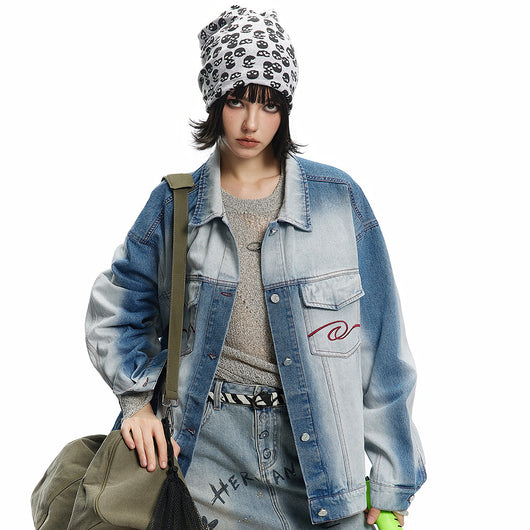 Chaqueta Denim Tie-Dye Degradado - Diseño Exclusivo Primavera Otoño - Image 2