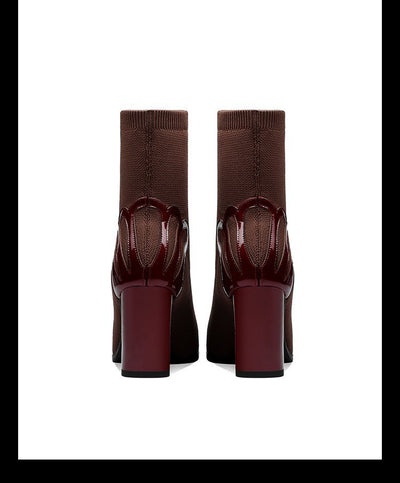 Botas Escolares Elásticas de Tacón Grueso para Niñas - Image 7