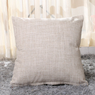 Funda de Almohada de Lino Natural Color Sólido para Sofá y Cama - Image 14