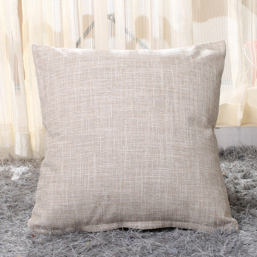 Funda de Almohada de Lino Natural Color Sólido para Sofá y Cama - Image 14