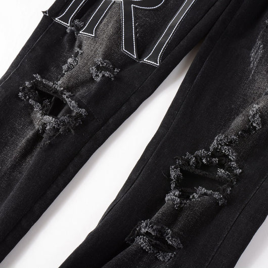Jeans Rotos Trendy con Parches - Estilo Urbano Europeo y Americano - Image 17