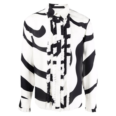 Camisa Casual de Manga Larga con Estampado a Rayas para Hombre - Image 5