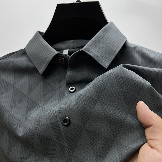 Camisa Manga Larga Ice Silk Slim Fit para Hombre - Image 2