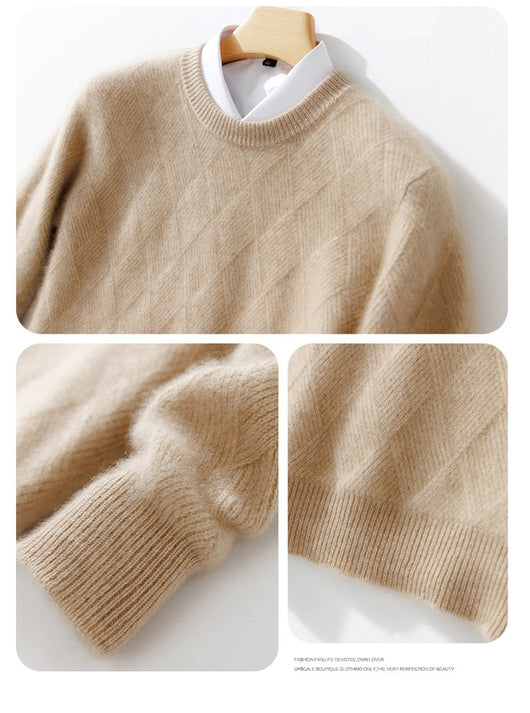 Suéter de Lana Pura para Hombre - Cuello Redondo Holgado y Acolchado - Image 33