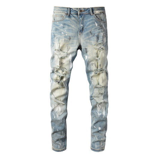 Pantalones Vaqueros Rotos con Diseño Vintage para Hombre - Image 5