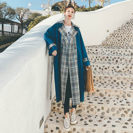 Blazer Oversized Doble Botonadura Estilo Británico a la Rodilla - Image 10