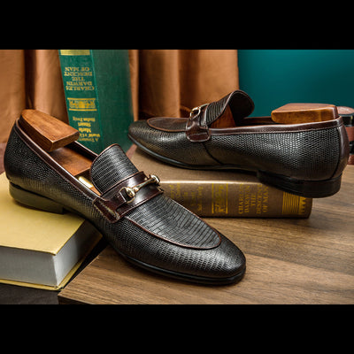 Cinturón de Cuero Genuino con Patrón Serpiente para Hombre - Image 3