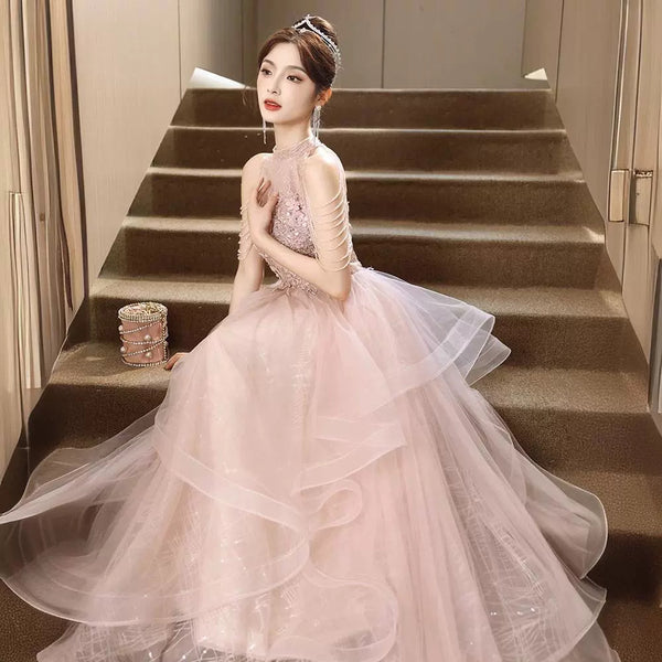 Vestido de Noche Elegante Rosa para Mujer