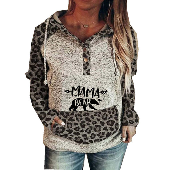 Sudadera con Capucha Estampada Niña Oso - Manga Larga