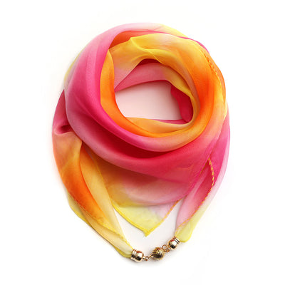 Pañuelo Floral Dorado de Gasa Ligera para Mujer - Image 30