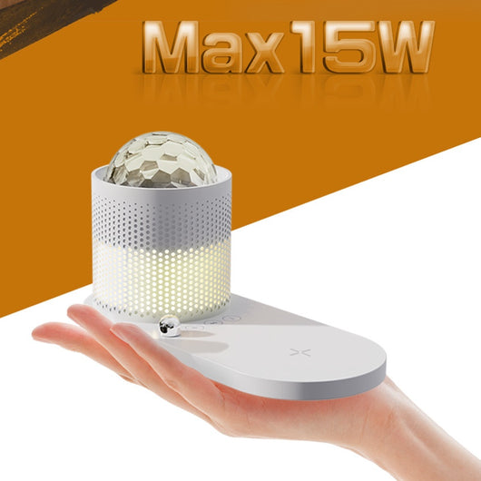 Parlante Bluetooth con Cargador Inalámbrico y Lámpara Nocturna Cielo Estrellado - Image 3