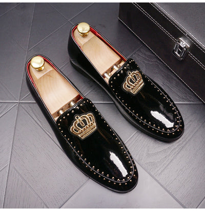 Zapatos de Cuero Slip-On Retro con Punta Elevada para Hombre - Image 5