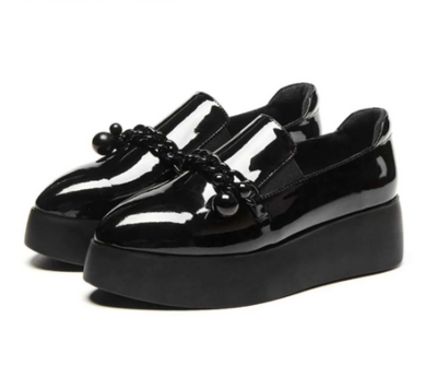 Zapatos de Cuero Estilo Británico con Cadena y Hebilla para Mujer - Image 2