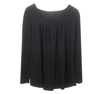 Blusa Plisada Cuello Cuadrado Manga Larga Talla Grande Algodón Imitación - Image 30