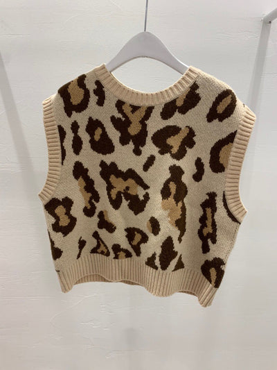 Chaleco Tejido Estampado Leopardo Reductor de Edad para Mujer - Image 4