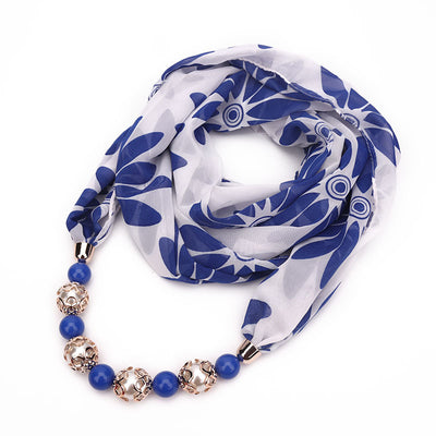 Collar Pañuelo de Chifón con Dije de Aleación Estampado - Image 24